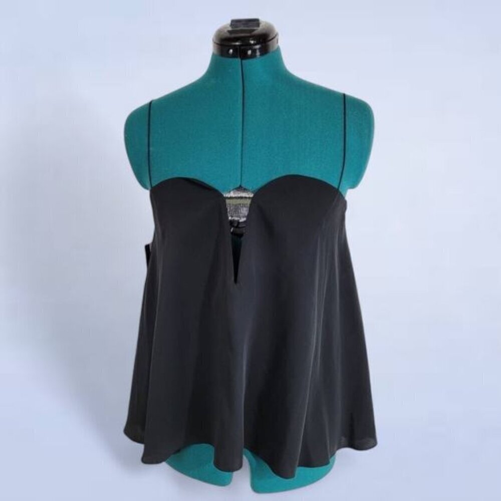 Kenzo Black Silk Blend Crepe Tank - Size 6